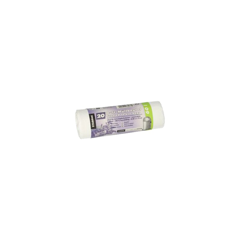 STARPAK vuilniszakken met geur, lavendel, 30 liter, 20 stuks