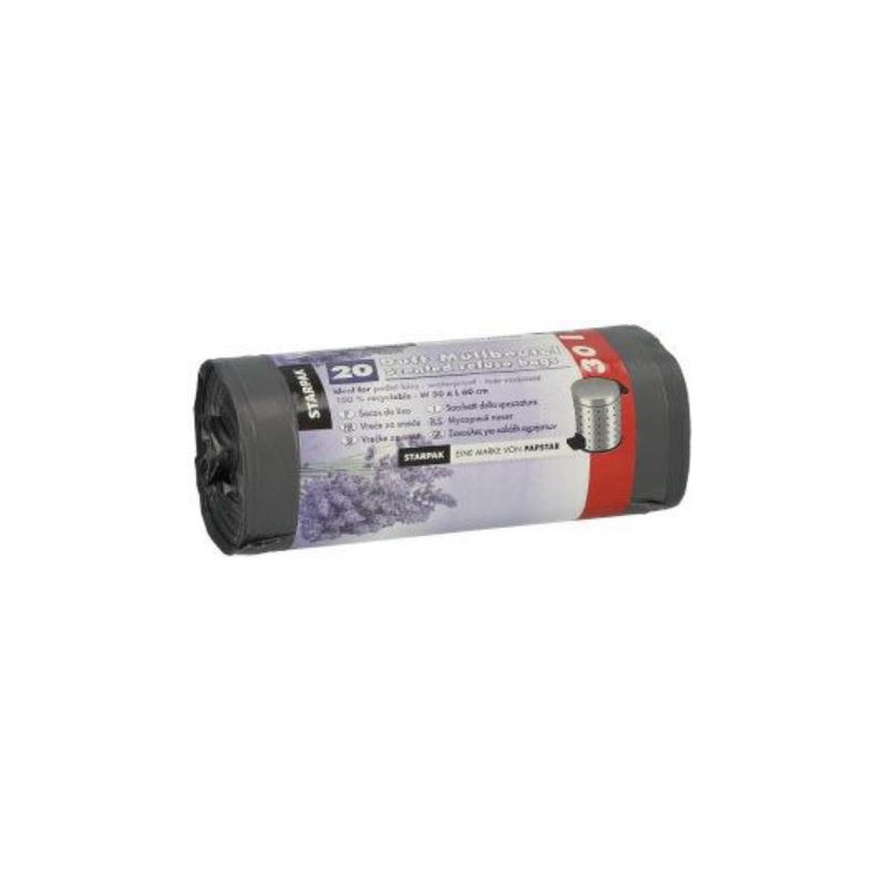 STARPAK sacs poubelle parfumés, lavande, 30 litres, 20 pièces