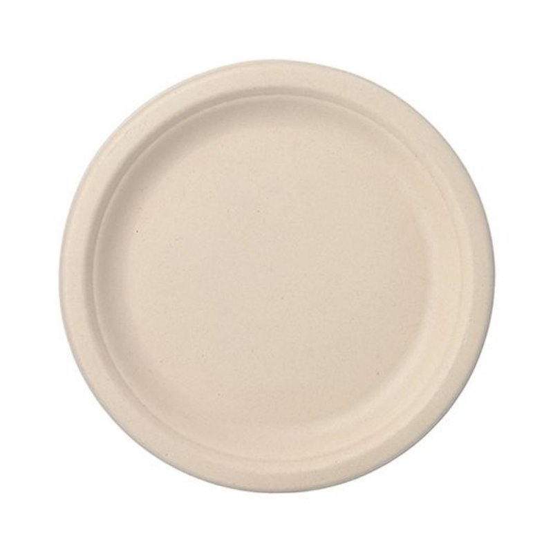 PAPSTAR assiettes en bagasse rond, 230 mm, naturel, 50 pièces