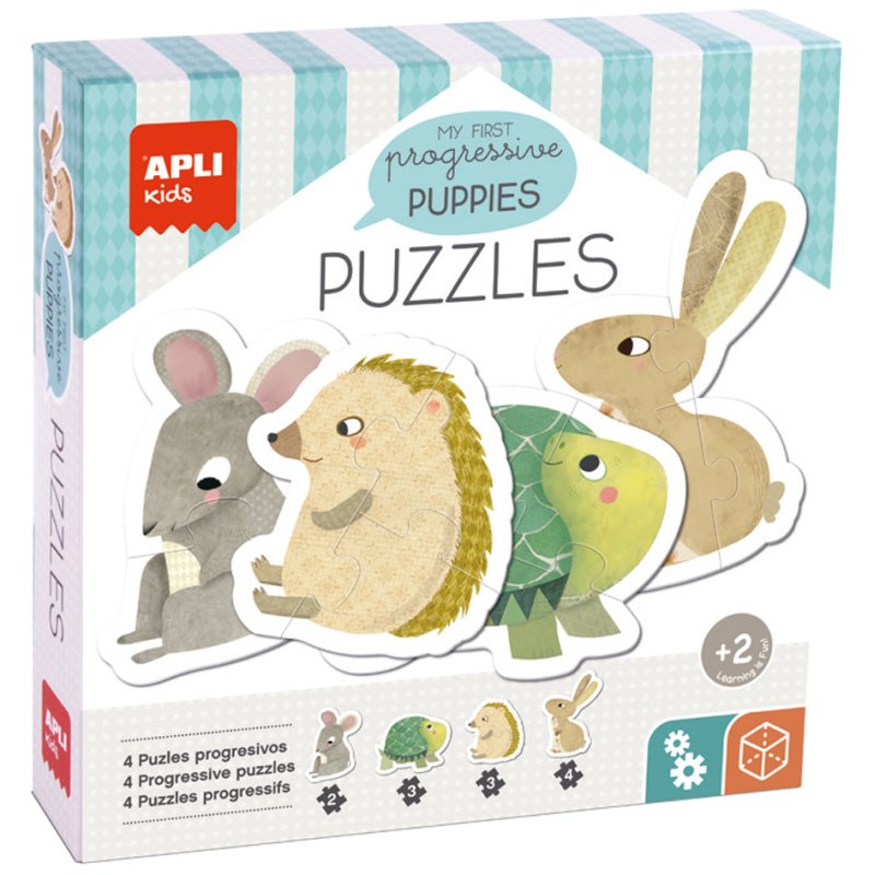 APLI kids kinderpuzzel Eerste diertjes, 12 stuks, 4 diervormen