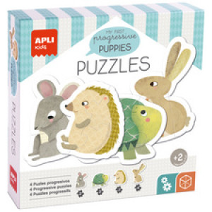 APLI kids kinderpuzzel Eerste diertjes, 12 stuks, 4 diervormen