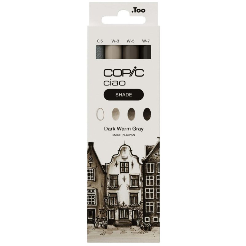 COPIC Marker ciao set 3+1 Dark Warm Gray, avec multiliner