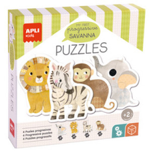APLI kids kinderpuzzel Mijn eerste savanne, 16 stuks, karton 2 mm