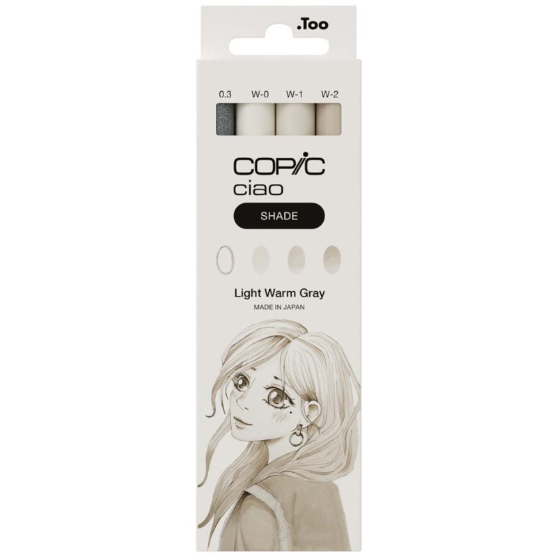 COPIC Marker ciao set Light Warm Gray, 3 marqueurs + multiliner 0,3 mm