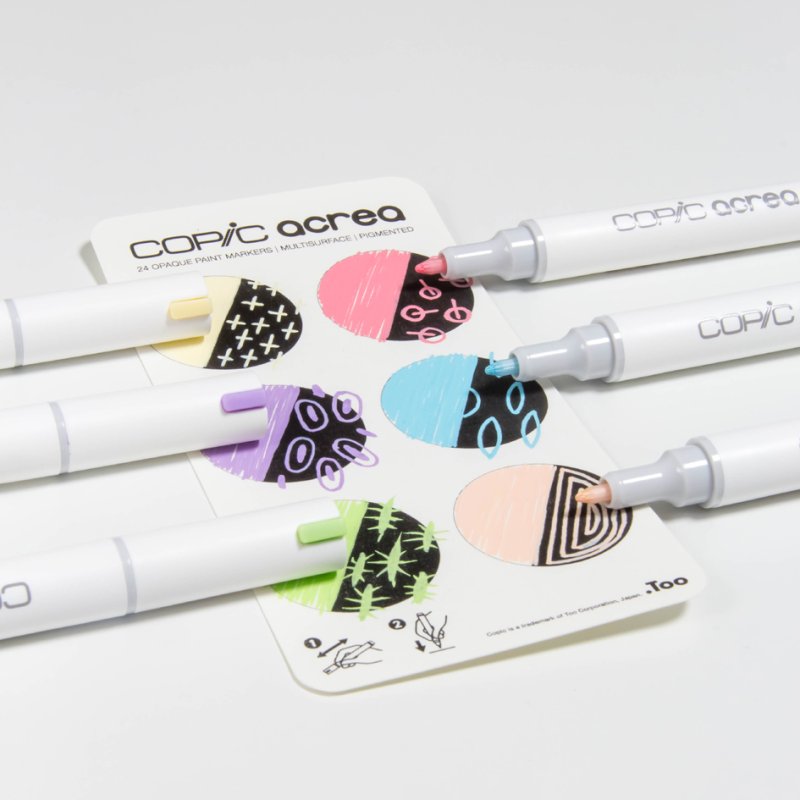 COPIC markers acrea Light set, watervaste inkt, 0,8 mm rondpunt, 6 stuks