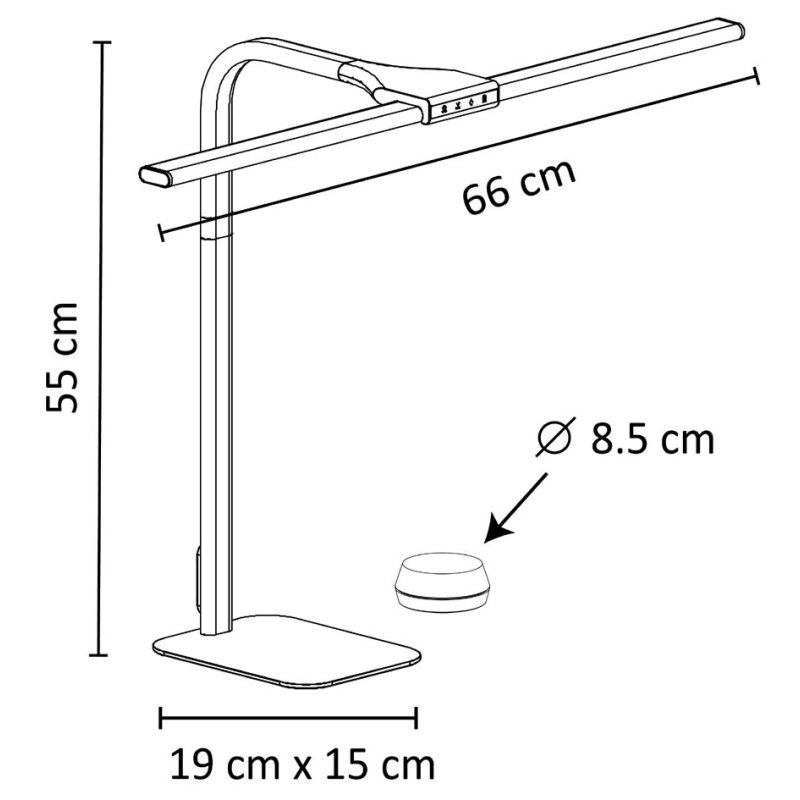 UNiLUX STRATA BASE LED desk lamp, white, base stand, 18W