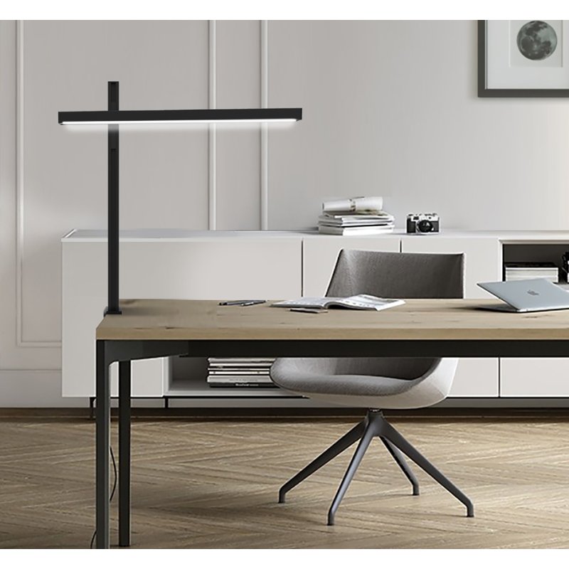 UNiLUX Lampe de bureau LED ZENITH, pied à pince, noir, 23W