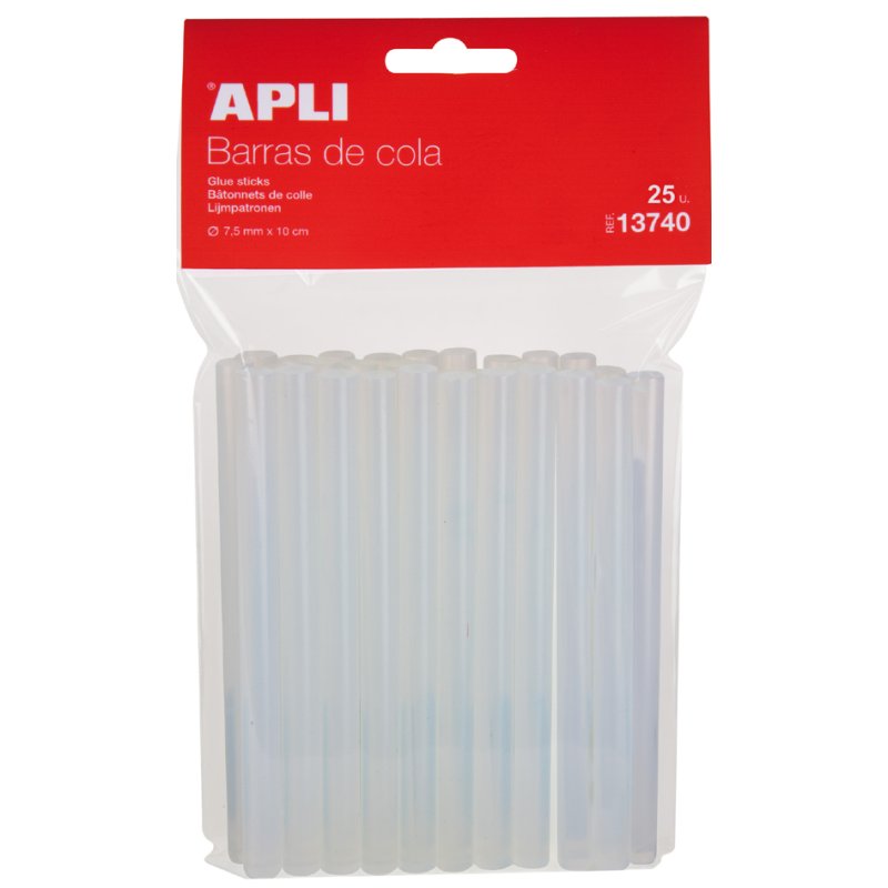 APLI lijmpatronen, transparant, diameter 7,5 mm, 25 stuks