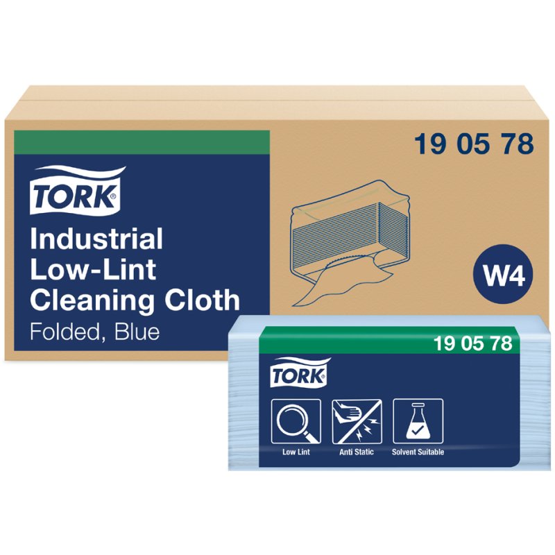 Tork industriële reinigingsdoeken W4, blauw, pluisarm, 400 stuks