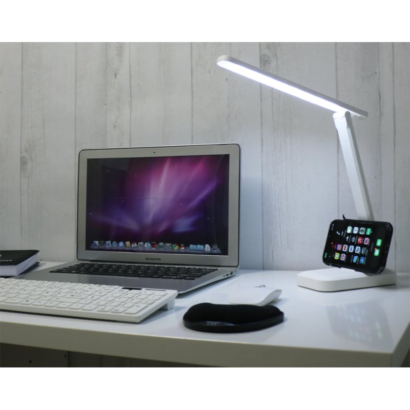 UNiLUX KAPA rechargeable LED desk lamp, white, foldable, touch switch