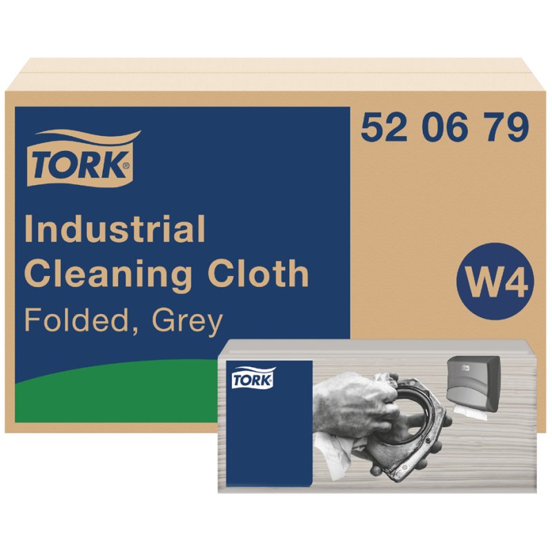 Tork serviettes de nettoyage industrielles, 415 × 355 mm, gris, 480 pièces