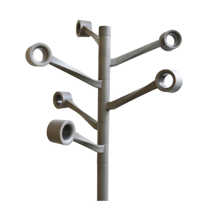 UNiLUX coat stand BOURGEON, metal grey, height 1740 mm, 6 hooks