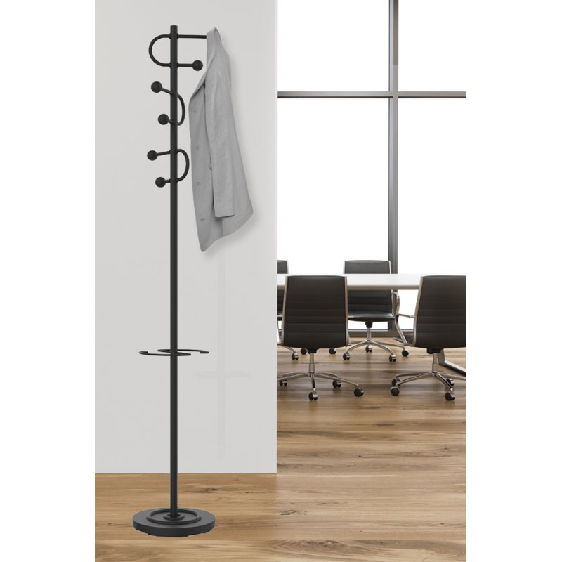 UNiLUX STUDIO coat rack, black, 6 hooks