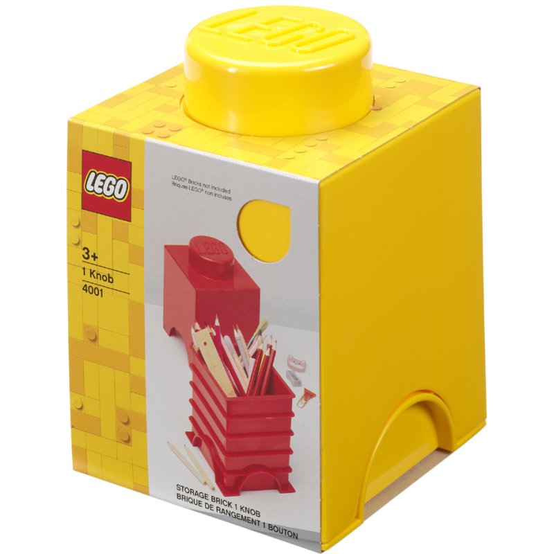 LEGO bloc de rangement STORAGE BRICK 1, jaune, 1,2 litre