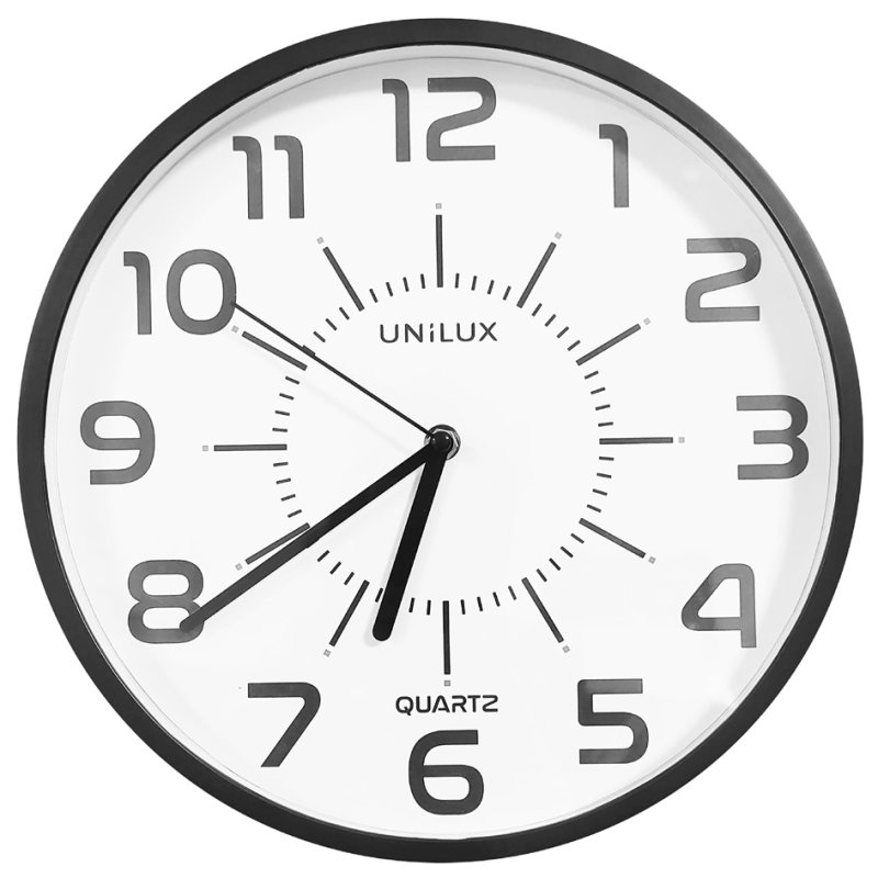 UNiLUX horloge mural POP PL, diamètre 305 mm, noir, plastique