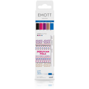 uni-ball fineliner EMOTT set Peruvian Folk, 0,4 mm, 5 stuks