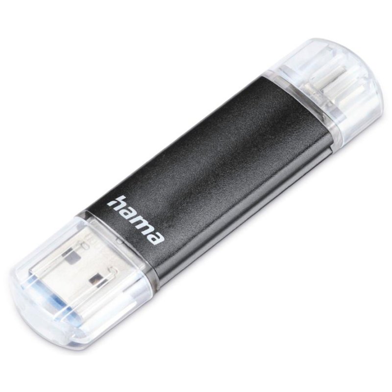 Hama USB 3.0 stick Laeta Twin, zwart, 128 GB, aluminium