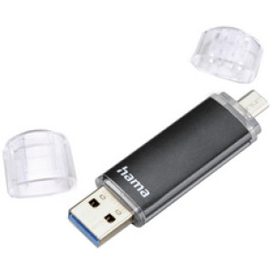 hama USB 3.0 geheugenstick Laeta Twin, 16GB, zwart