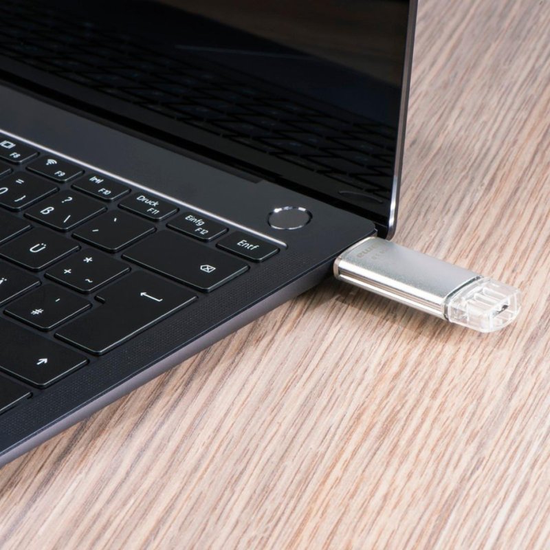 Hama USB 3.0/3.1 flashdrive C-Laeta, 64 GB, zilver, aluminium