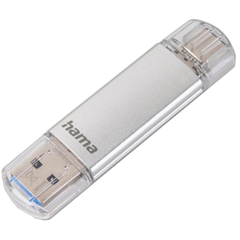 Hama USB 3.0/3.1 flashdrive C-Laeta, 64 GB, zilver, aluminium