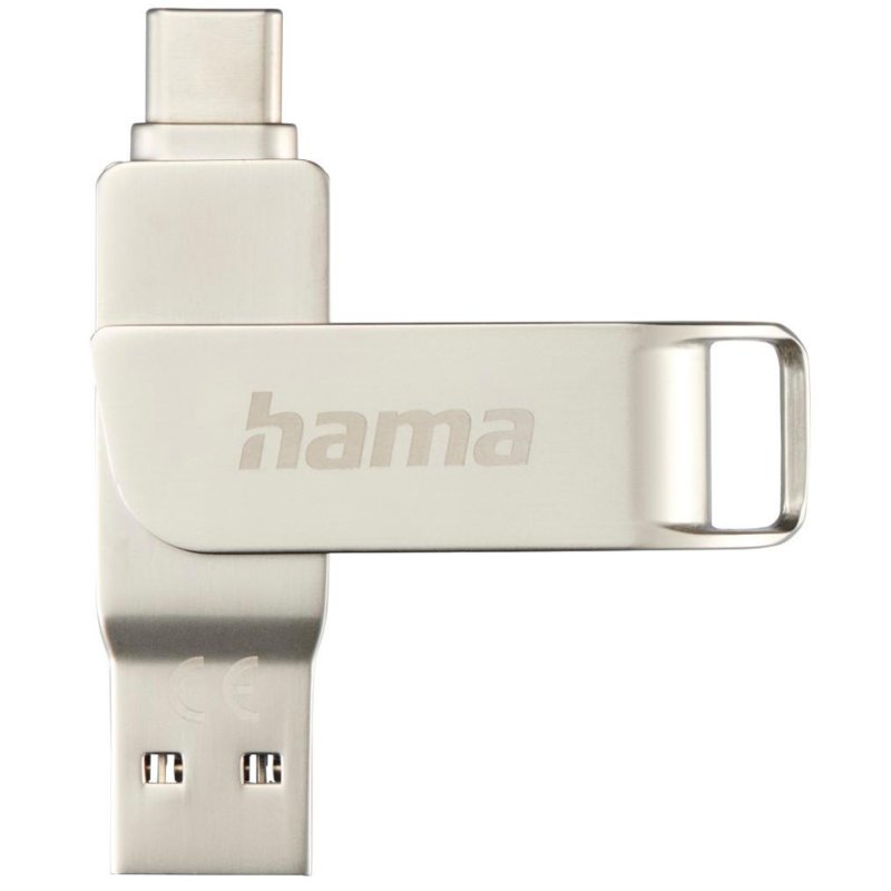 hama USB-C/USB-A stick C-Rotate Pro, 256GB, zilver, draaimechanisme