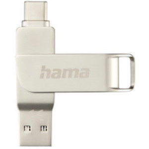 hama USB 3.0/3.1 geheugenstick C-Rotate Pro, 128 GB, zilver, draaimechanisme