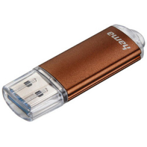 hama USB 3.0-stick Laeta, 128 GB, bruin, aluminium