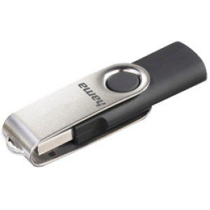 hama USB 2.0 stick Rotate, 32 GB, zwart/zilver, draaimechanisme