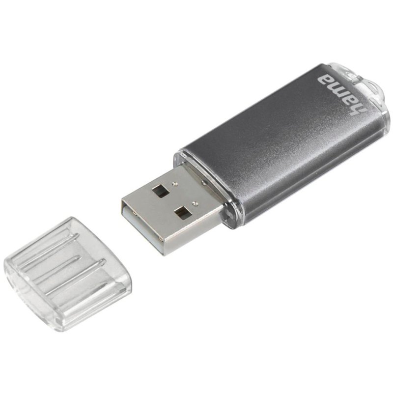 hama USB-stick 2.0 Laeta, 16 GB, grijs, aluminium
