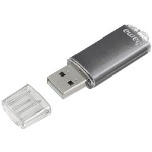 hama USB-stick 2.0 Laeta, 128 GB, zilverkleurig, aluminium