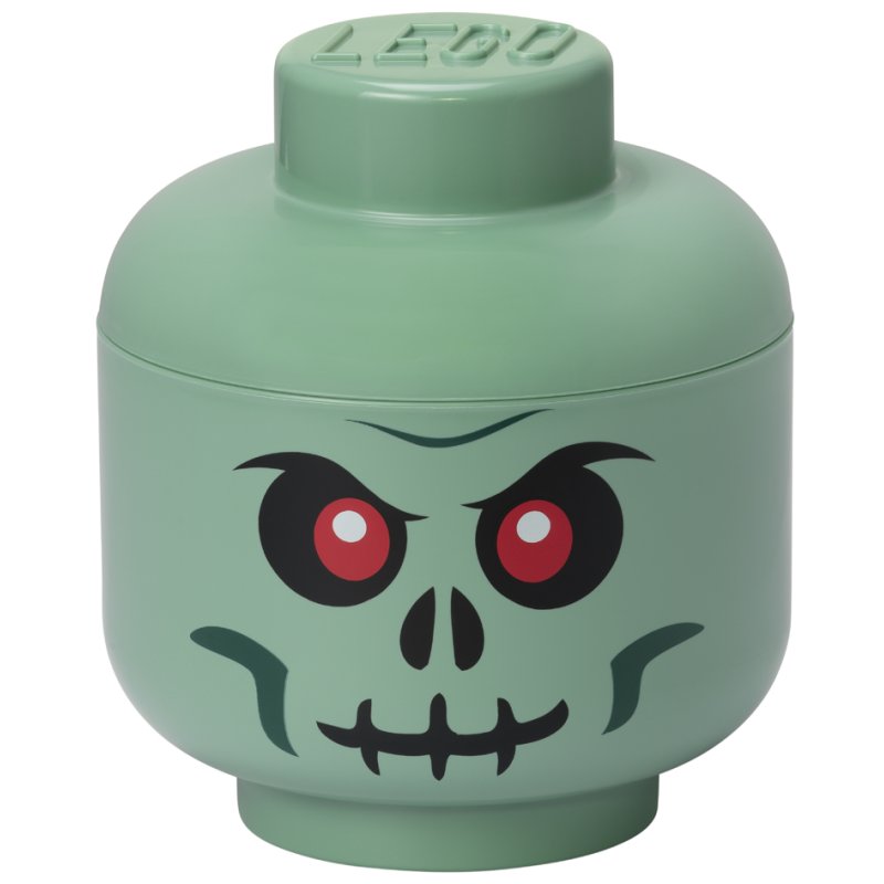 LEGO boîte de rangement tête bonhomme de neige, blanc, empilable, 2 litres