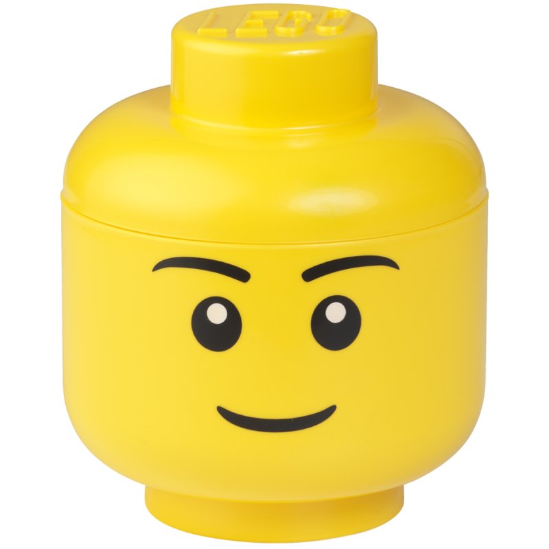 LEGO boîte de rangement tête bonhomme de neige, blanc, empilable, 2 litres