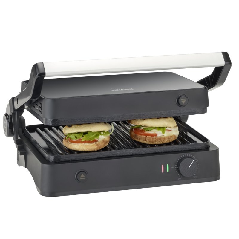 SEVERIN grill de contact SEVINI Lite KG 2398, verre/noir, 1800 watts
