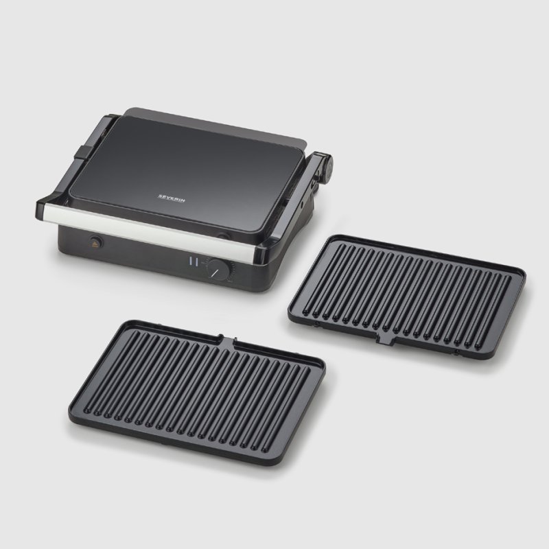 SEVERIN grill de contact SEVINI Lite KG 2398, verre/noir, 1800 watts