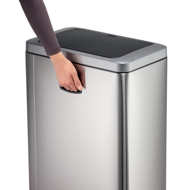 DURABLE poubelle NO TOUCH DUO, sans contact, 2×20 litres, acier inoxydable