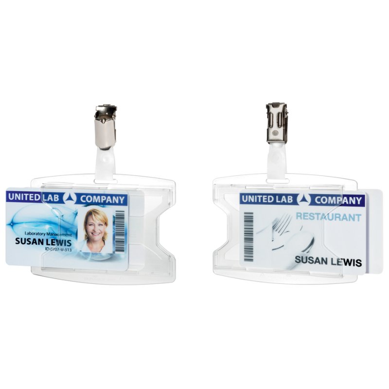 DURABLE porte-badge reXycle avec clip, transparent, recyclé, 25 pièces