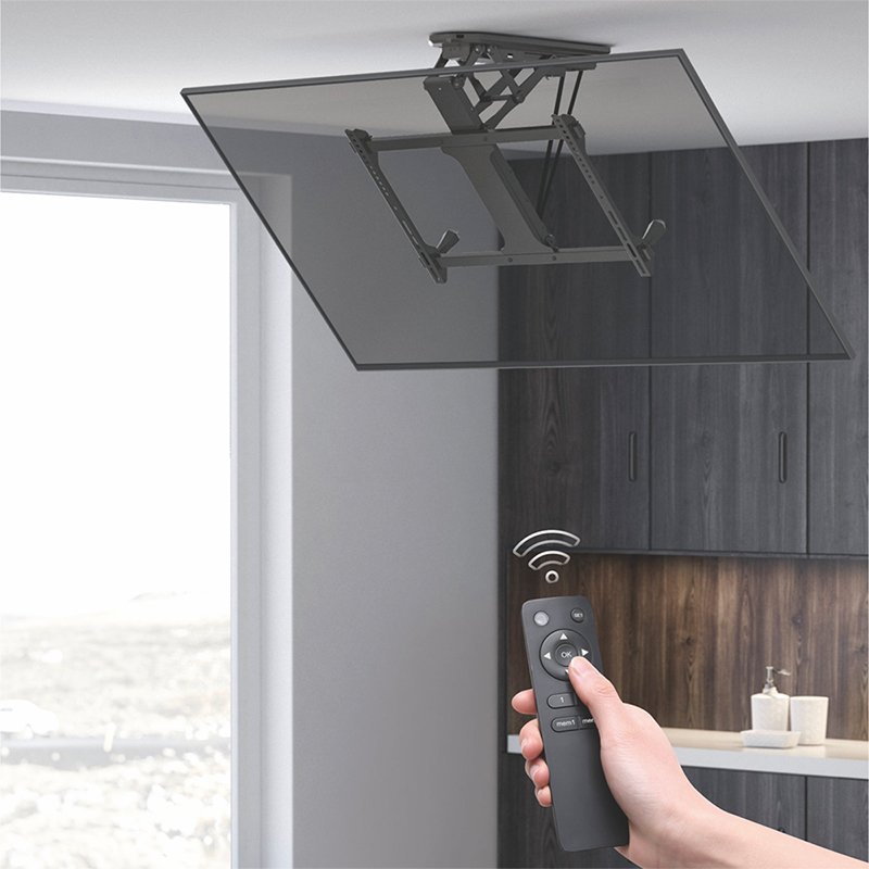 LogiLink support TV électrique pour plafond, 32-70 pouces, commande app, max 35 kg