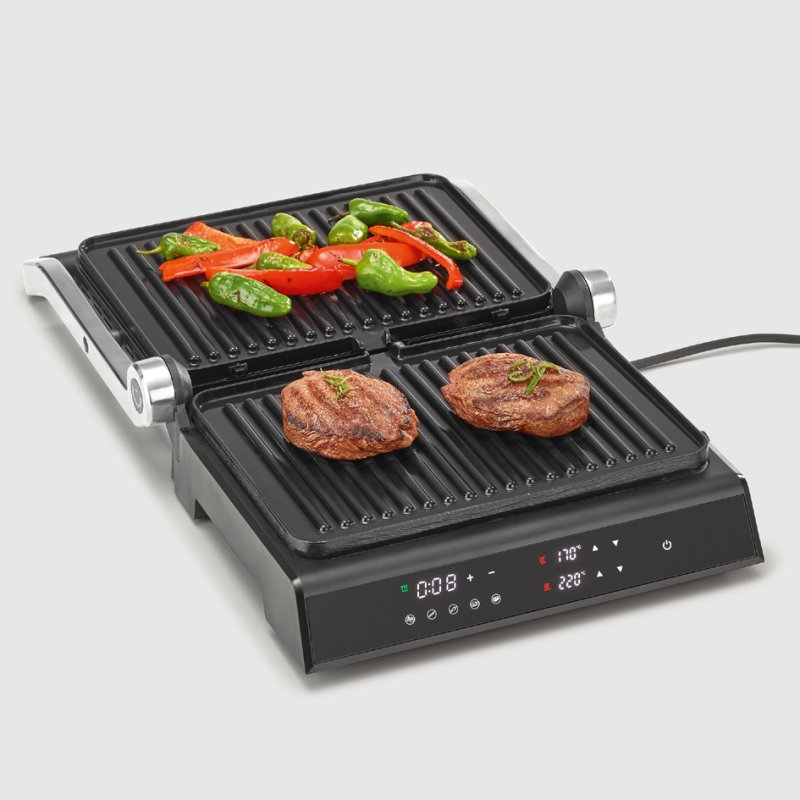 SEVERIN grill de contact SEVINI Comfort, revêtement céramique, écran tactile, 2000 Watt