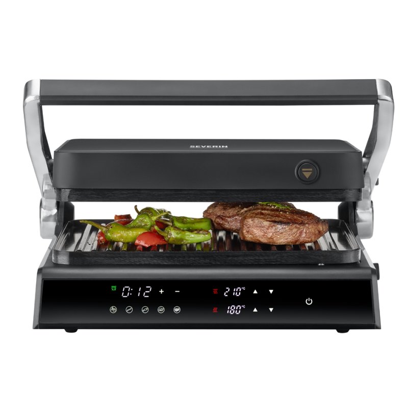 SEVERIN grill de contact SEVINI Comfort, revêtement céramique, écran tactile, 2000 Watt