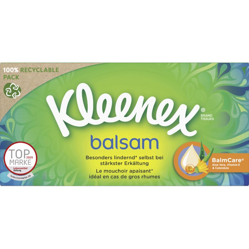 Kleenex tissues Balsam, 4-laags, wit, 56 stuks