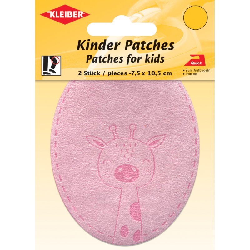 KLEIBER applicateur Hippopotame, rose, 75×105 mm, 2 pièces