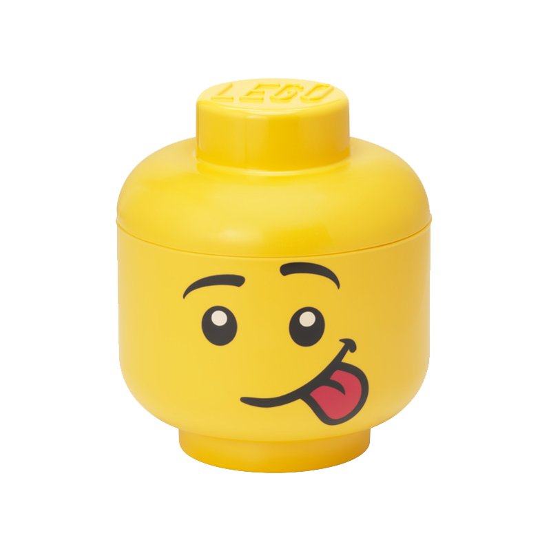 LEGO boîte de rangement tête zombie, empilable, gris pierre, 8,5 litres