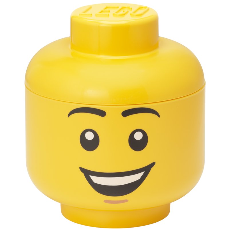 LEGO mini boîte de rangement tête bonhomme de neige, blanc, empilable, 360 ml
