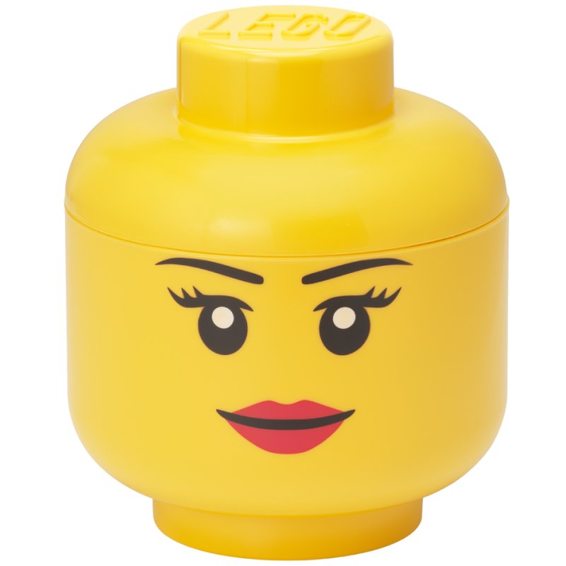 LEGO mini boîte de rangement tête bonhomme de neige, blanc, empilable, 360 ml