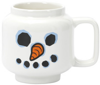 LEGO koffiemok sneeuwpop, 255 ml, wit, keramiek