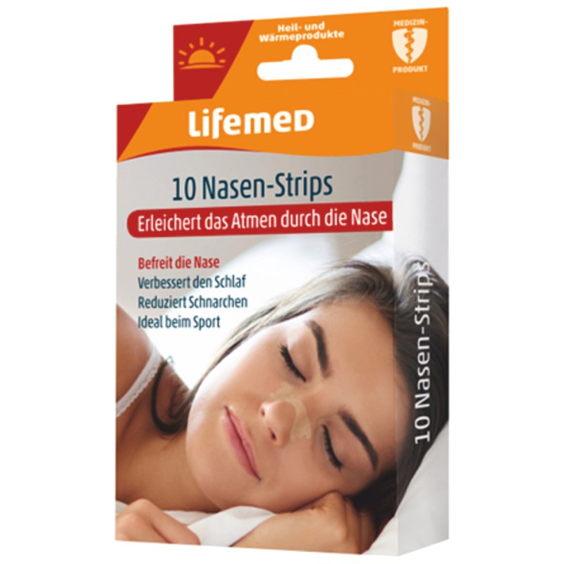 Lifemed bandelettes nasales, 19 × 66 mm, couleur chair, 10 pièces