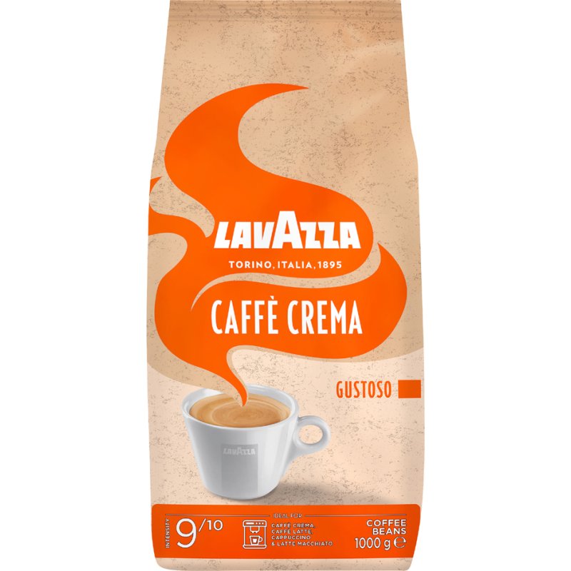LAVAZZA Crema Gustoso grains de café, grains entiers, intensité 9/10, 1 kg