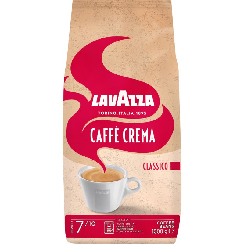 LAVAZZA Crema Classico grains de café, grains entiers, torréfaction moyenne, 1 kg