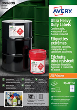 AVERY extreme polyethyleen etiketten, 105×74 mm, wit, 400 stuks