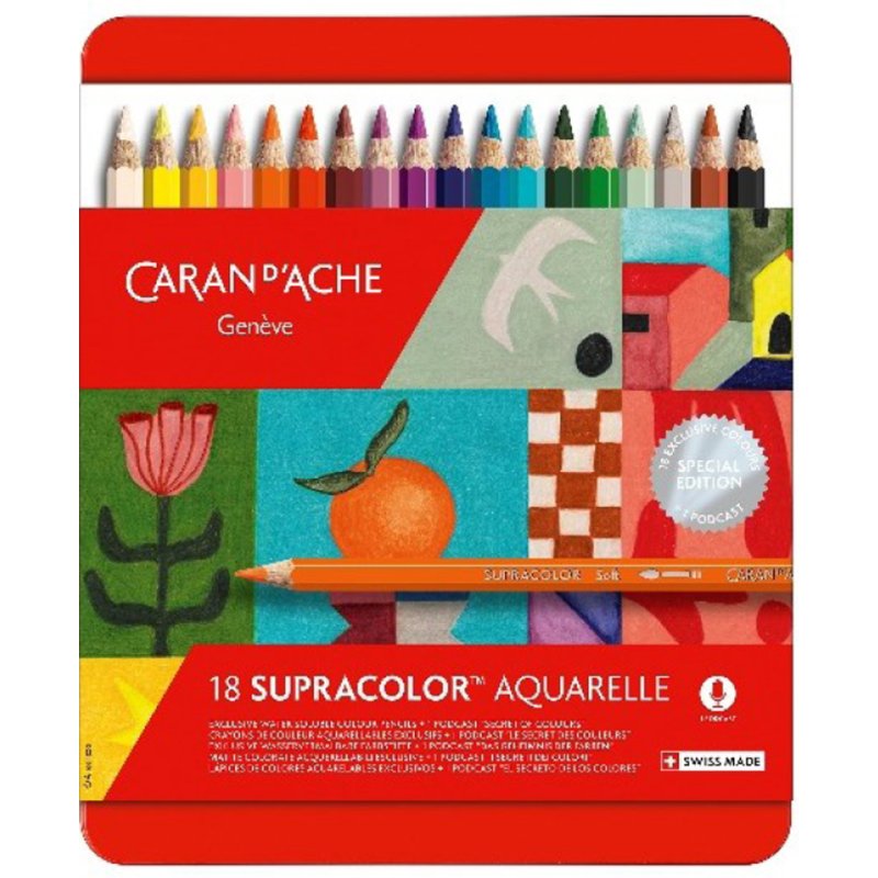CARAN D'ACHE Supracolor special edition watercolour pencils, 18 pieces, cedarwood